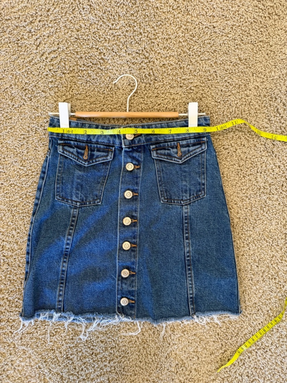 Zara Dark Blue Button-Front Denim Mini Skirt - Picture 4 of 5